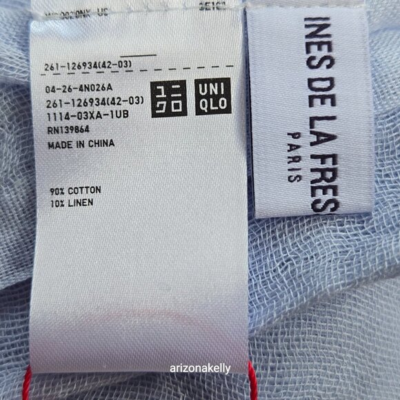 NWT Ines de la Fressange x Uniqlo Cotton Linen Scarf - Picture 3 of 5